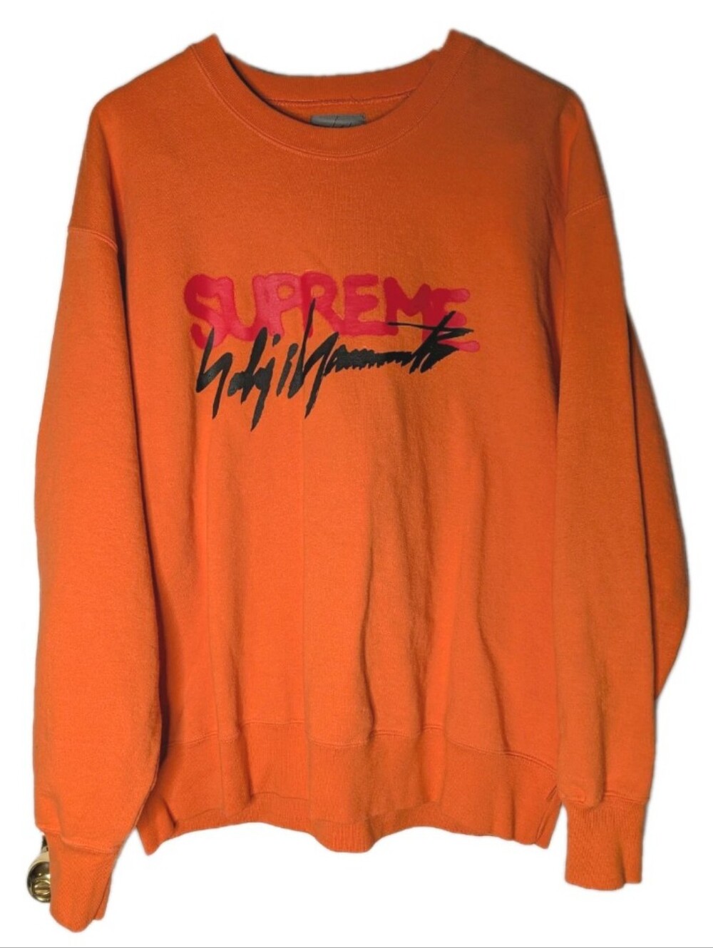 Supreme x Yohji Yamamoto Sweatshirt Orange Crewneck Pullover Men Size Large